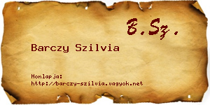 Barczy Szilvia névjegykártya